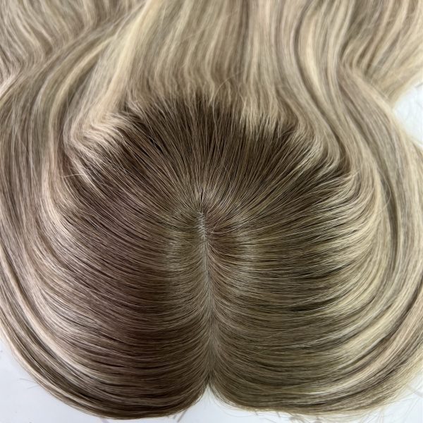 Vanilla Luxe 8x8 Silk Hair Topper – Light Blonde Virgin Human Hair, Natural Volume and Seamless Coverage