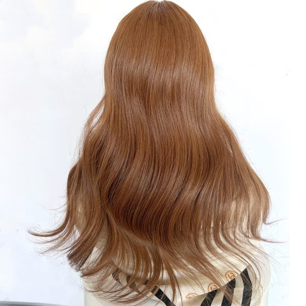 Cinnamon Silk Top Hair Topper made of 100% virgin human hair with a natural scalp-like