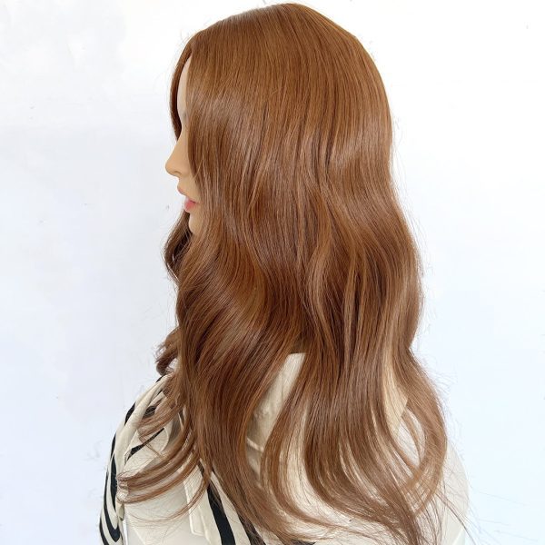 Cinnamon Silk Top Hair Topper made of 100% virgin human hair with a natural scalp-like