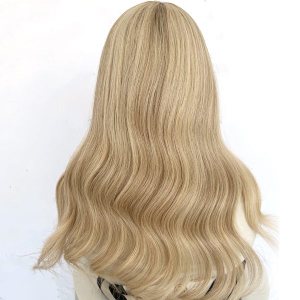 Golden Bliss 8x8 Silk Hair Topper – Golden Blonde, 100% Virgin Human Hair with Natural Scalp Effect