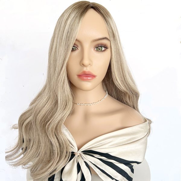 Vanilla Luxe 8x8 Silk Hair Topper – Light Blonde Virgin Human Hair, Natural Volume and Seamless Coverage
