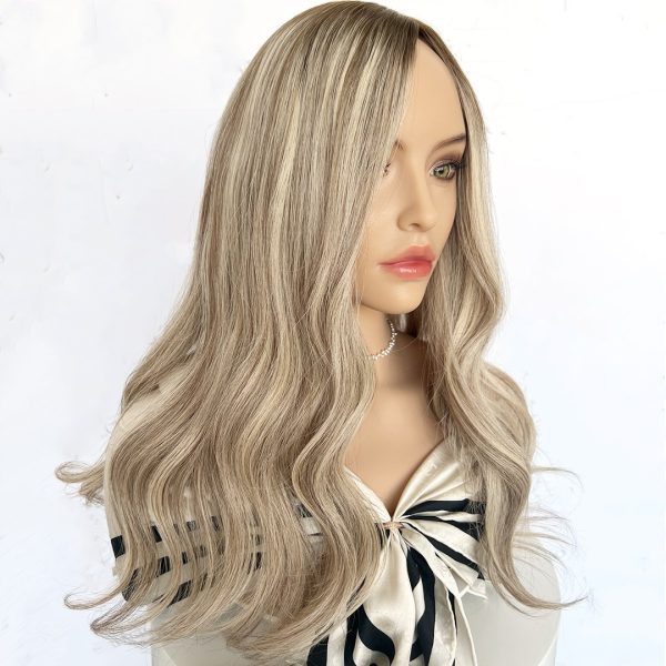 Vanilla Luxe 8x8 Silk Hair Topper – Light Blonde Virgin Human Hair, Natural Volume and Seamless Coverage