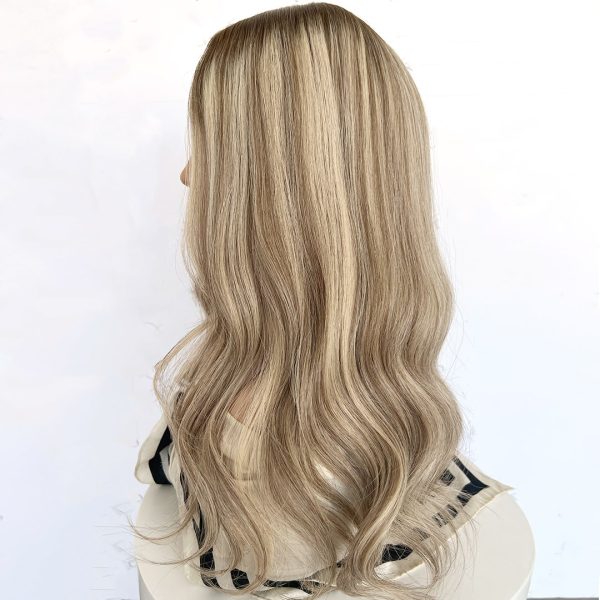 Vanilla Luxe 8x8 Silk Hair Topper – Light Blonde Virgin Human Hair, Natural Volume and Seamless Coverage