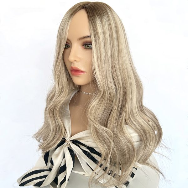 Vanilla Luxe 8x8 Silk Hair Topper – Light Blonde Virgin Human Hair, Natural Volume and Seamless Coverage