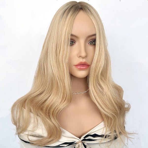 Golden Honey 8x8 Silk Hair Topper – Radiant Blonde, 100% Virgin Human Hair with Natural Scalp Effect
