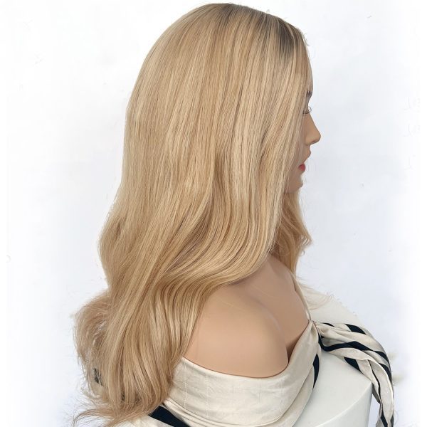 Golden Honey 8x8 Silk Hair Topper – Radiant Blonde, 100% Virgin Human Hair with Natural Scalp Effect