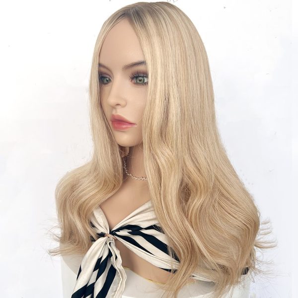 Golden Honey 8x8 Silk Hair Topper – Radiant Blonde, 100% Virgin Human Hair with Natural Scalp Effect
