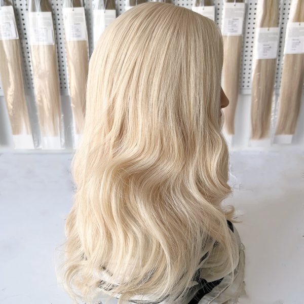 Platinum Glow 8x8 Silk Hair Topper – Light Blonde, 100% Virgin Human Hair with Natural Scalp Effect