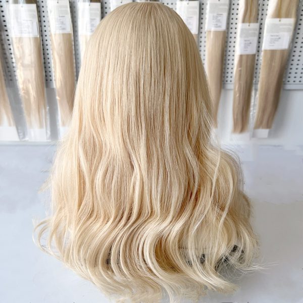 Platinum Glow 8x8 Silk Hair Topper – Light Blonde, 100% Virgin Human Hair with Natural Scalp Effect