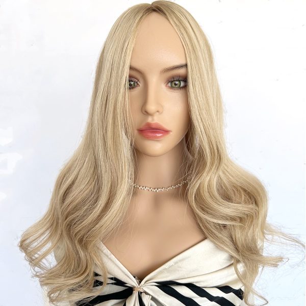 Honey Glow 8x8 Silk Hair Topper – Warm Blonde, 100% Virgin Human Hair with Natural Scalp Effect