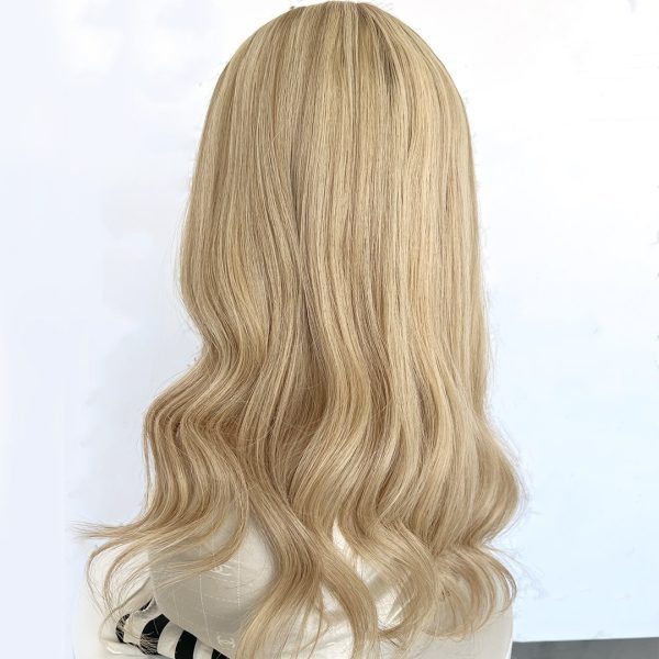 Honey Glow 8x8 Silk Hair Topper – Warm Blonde, 100% Virgin Human Hair with Natural Scalp Effect