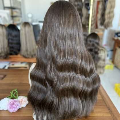 Top Lace Wig #8/2, Iconic Must-Have Classic Style, Medium to Dark Brown, 100% Virgin Human Hair